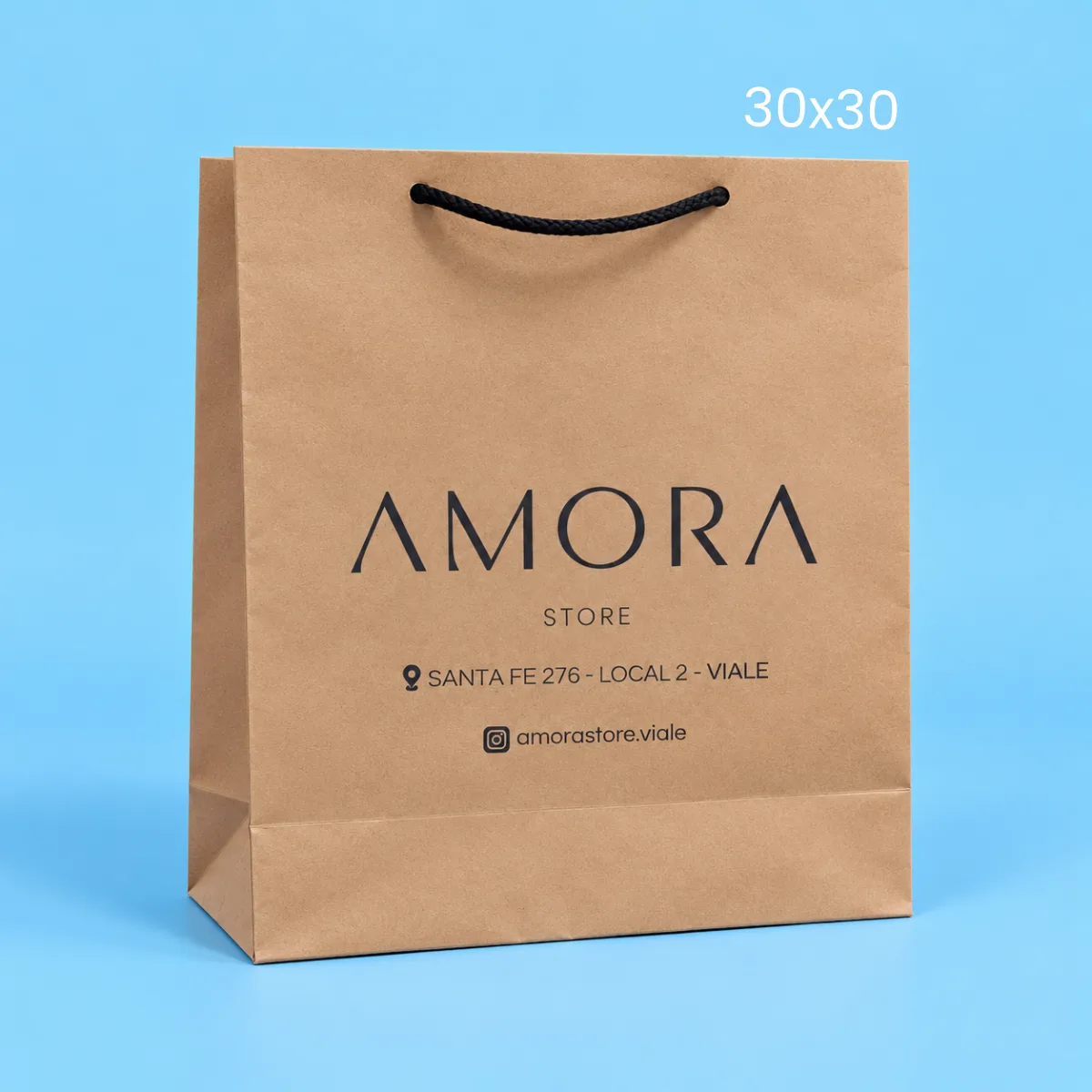 Bolsa de papel Marrón 30x30 MANIJA