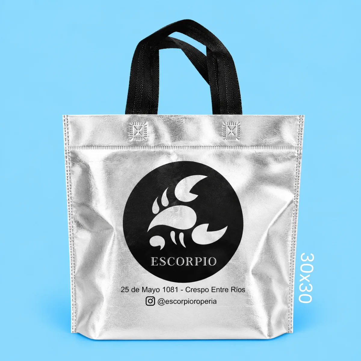Bolsa de friselina Metalizada 30x30 MANIJA