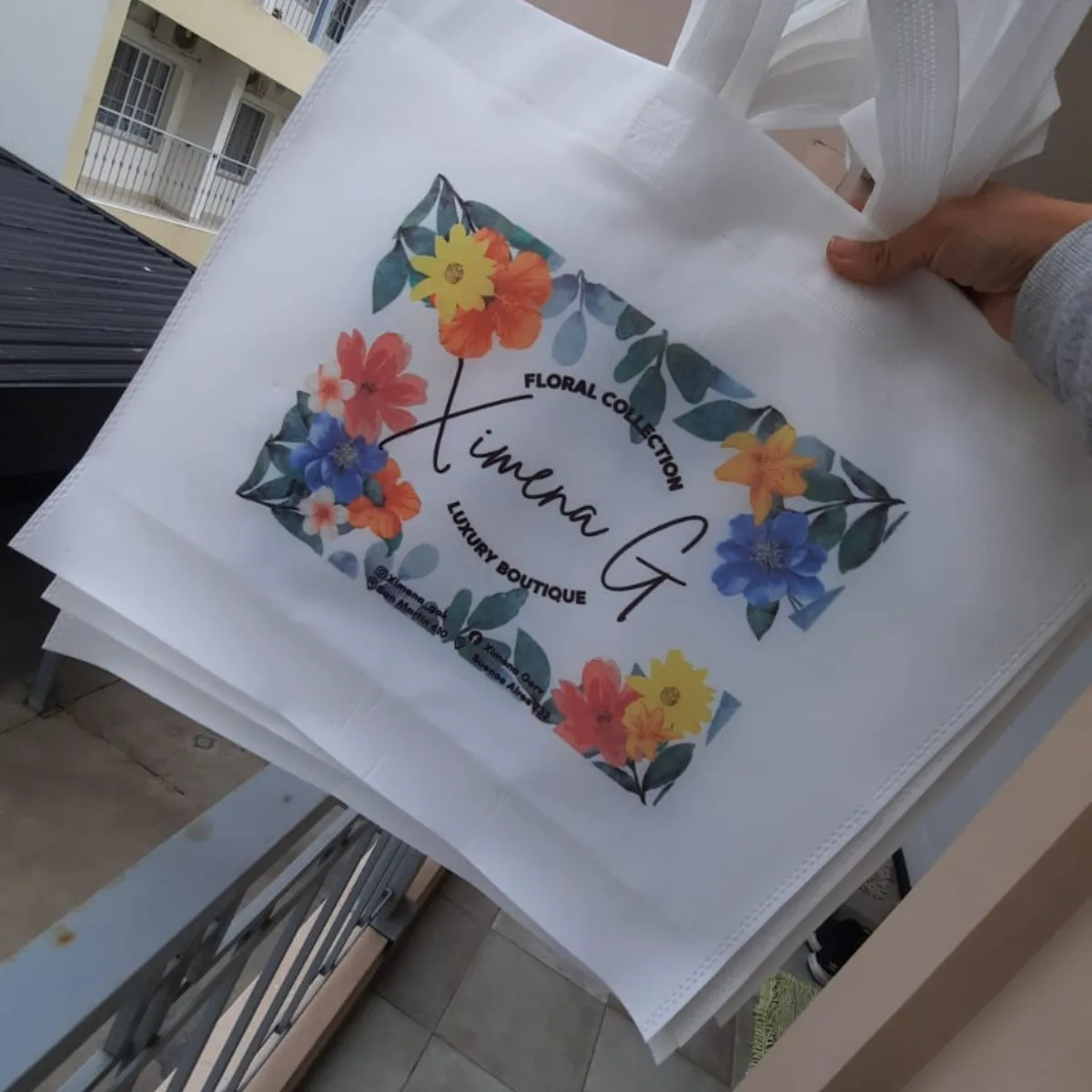 Bolsa friselina sublimada 43x39