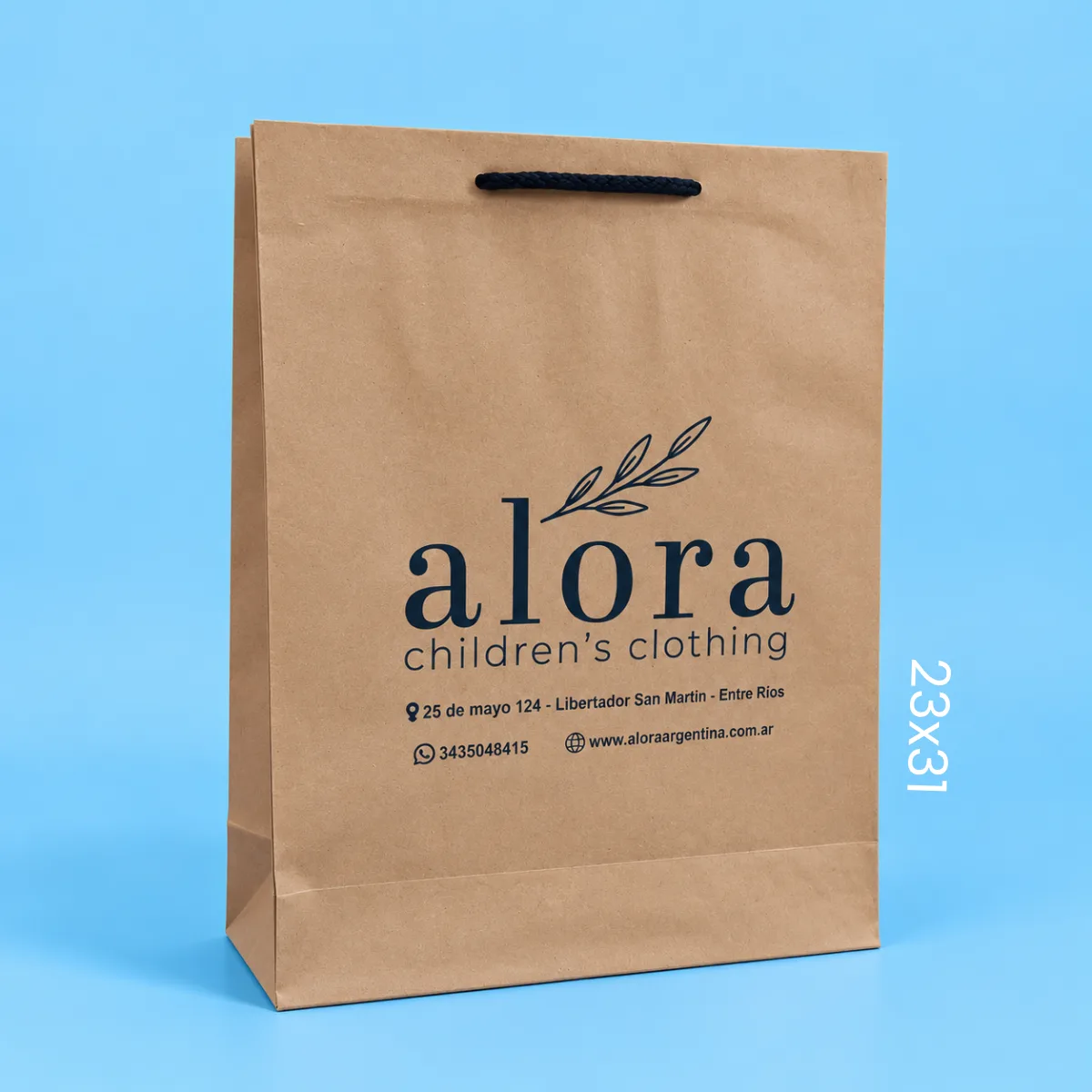 Bolsa de papel Marrón 23x31 MANIJA