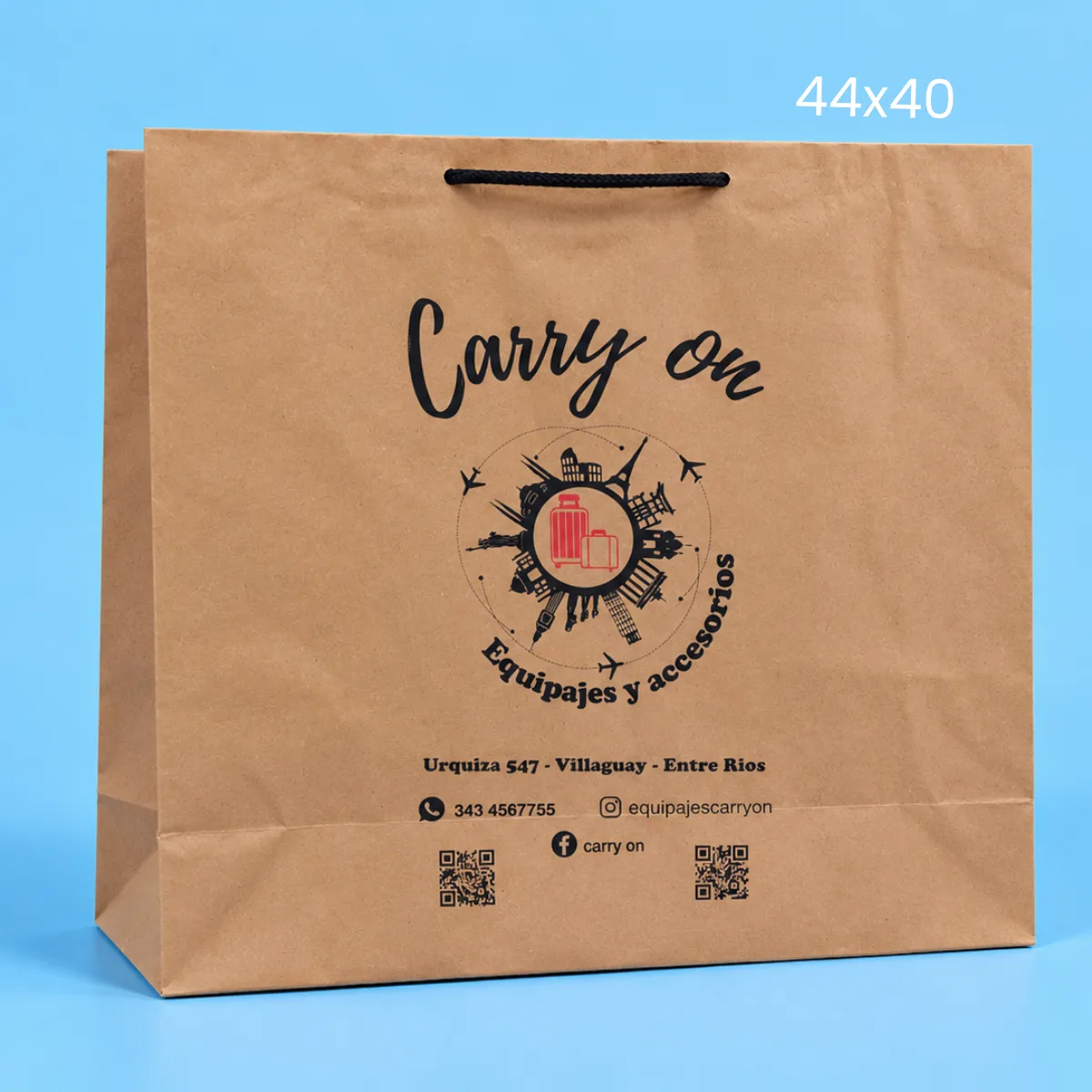 Bolsa de papel Marrón 44x40 MANIJA