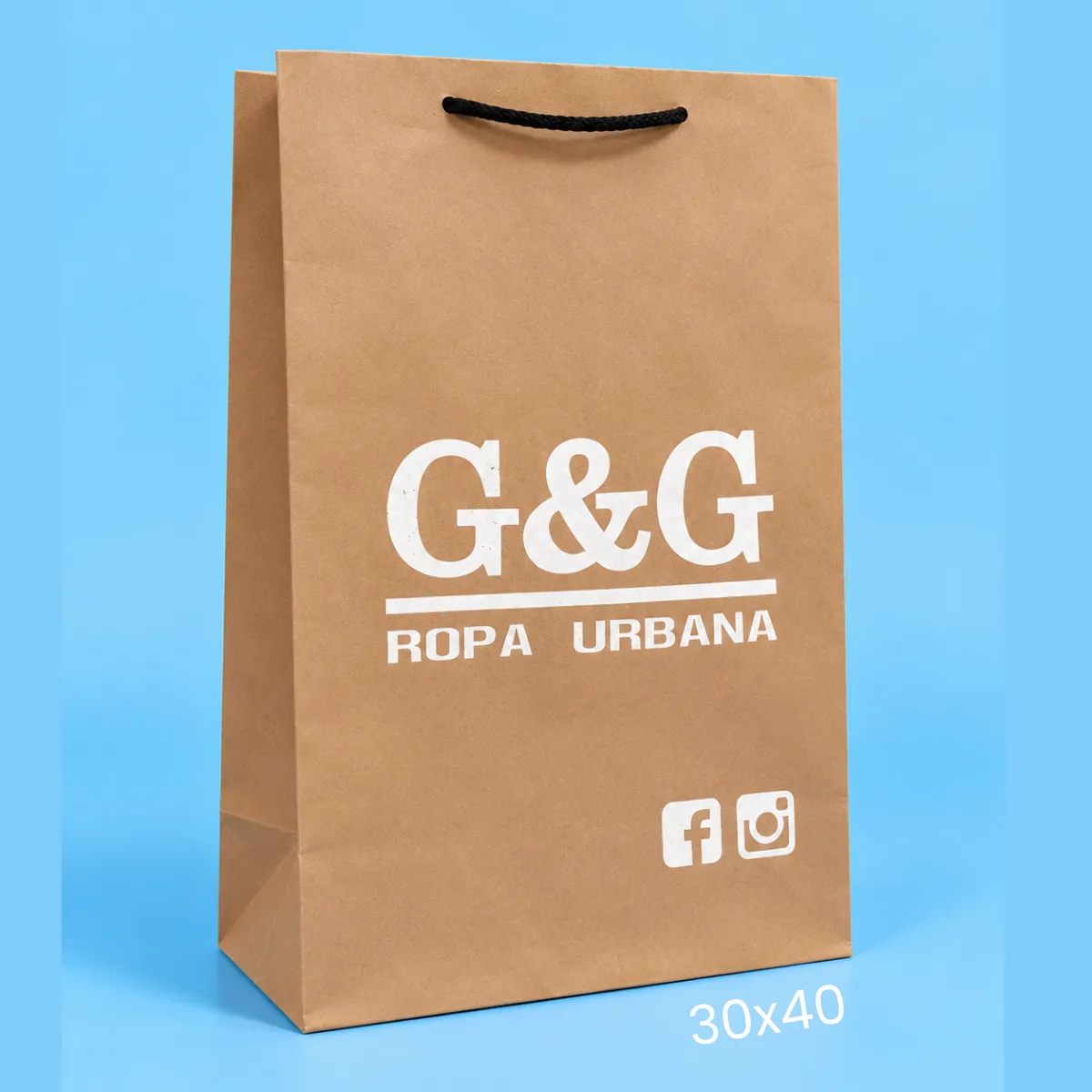Bolsa de papel Marrón 30x40 MANIJA